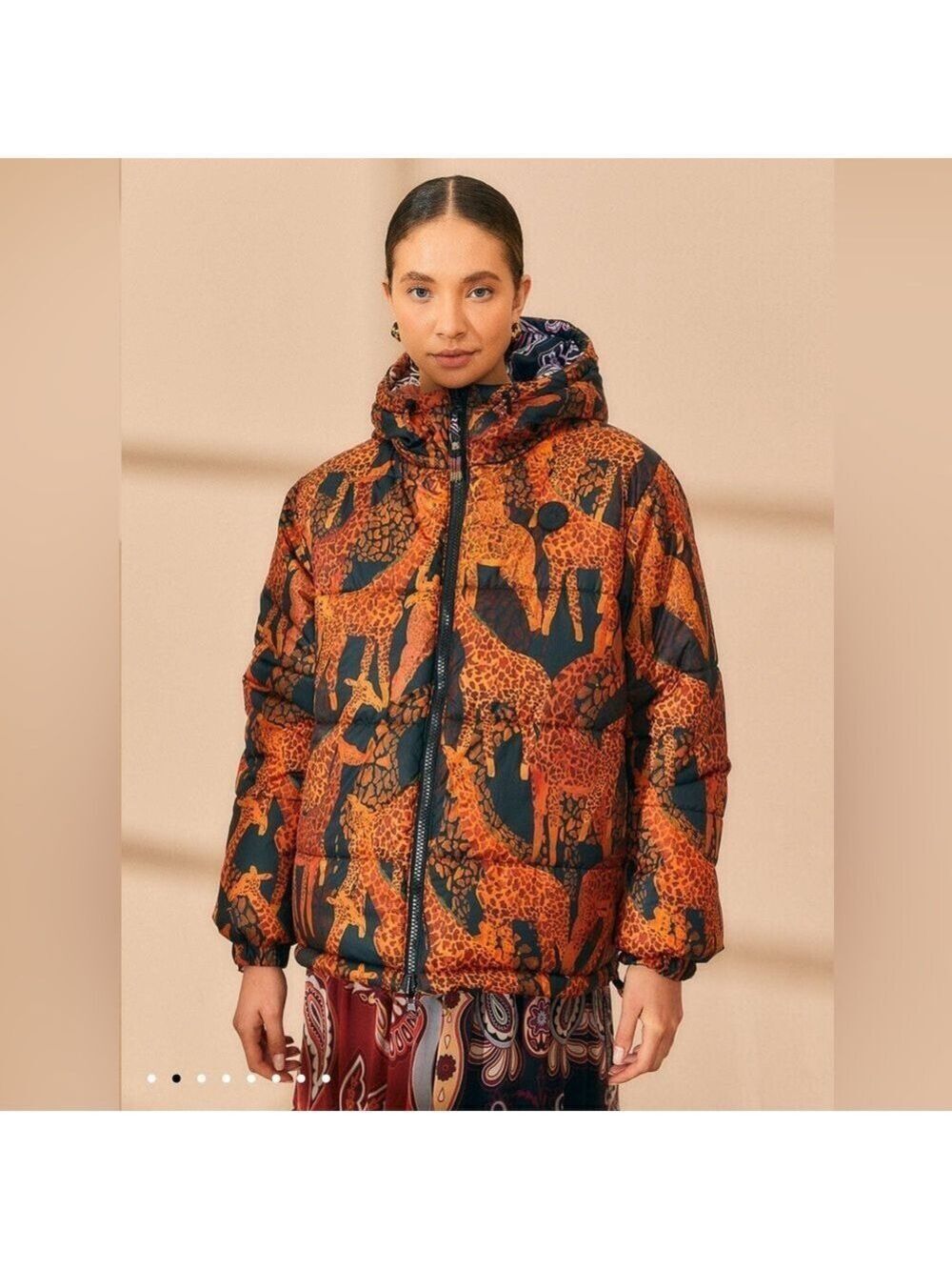Farm Rio Black Sweet Mermaids Reversible Puffer Jacket - Picture 5 of 14